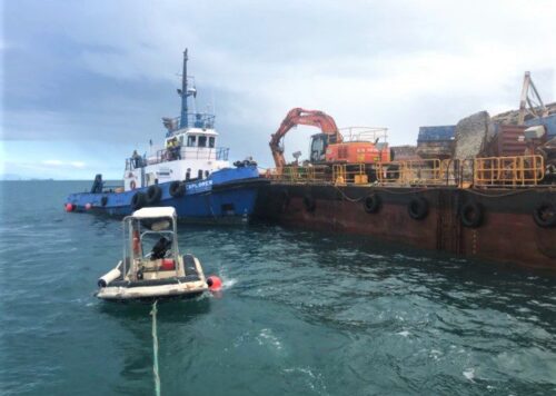 Great Barrier Reef Barge Tow with company North Marine in Cairns Port