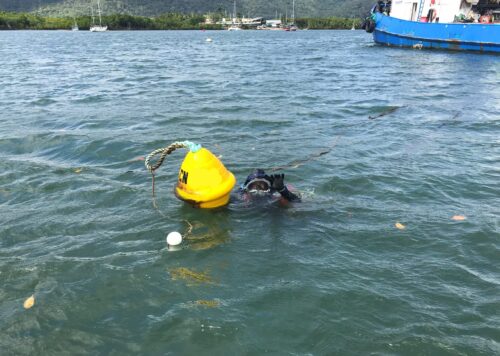 Commercial Dive Contractor installs a boat mooring in Cairns Queensland