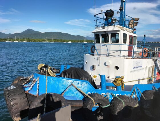 2B tugboat in Cairns readies for a charter in Queensland, Australia, with company North Marine