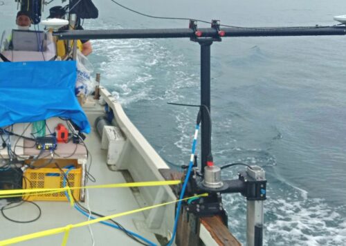Bathymetric survey and side scanning sonar doing seafloor survey - North Marine